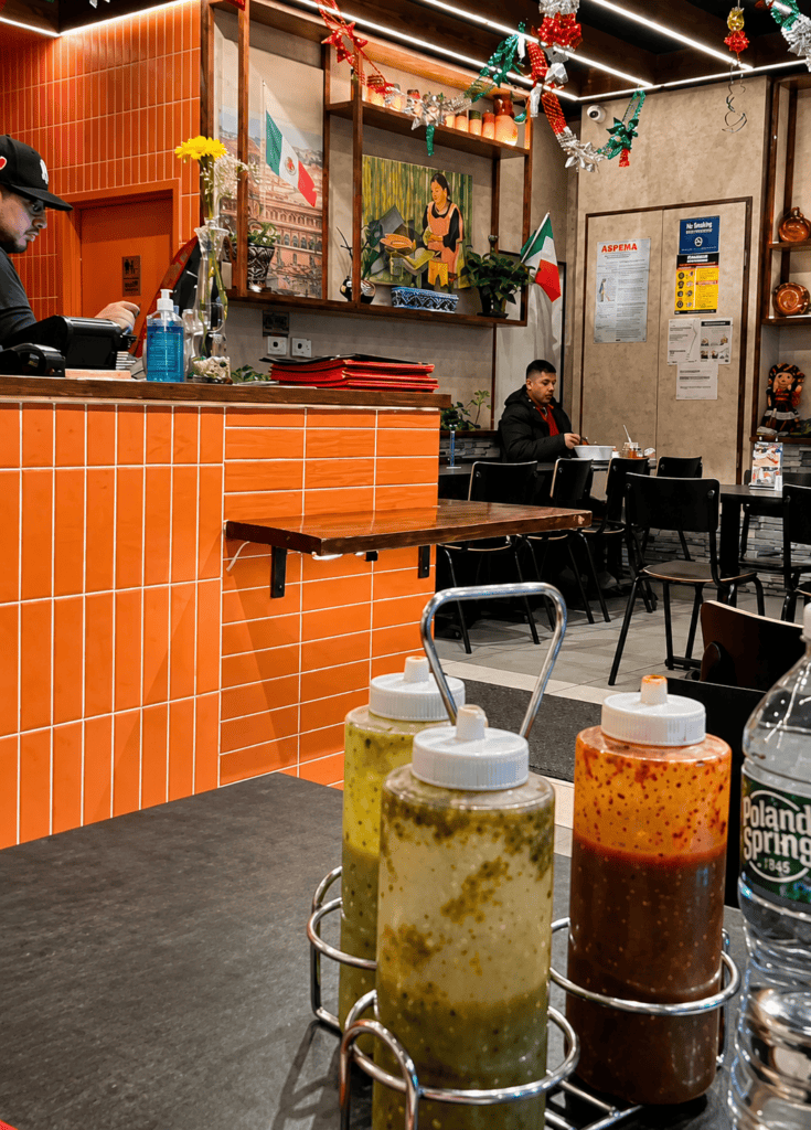 A peek inside the casual dining area, where the focus stays entirely on serving up great food rather than flashy décor.