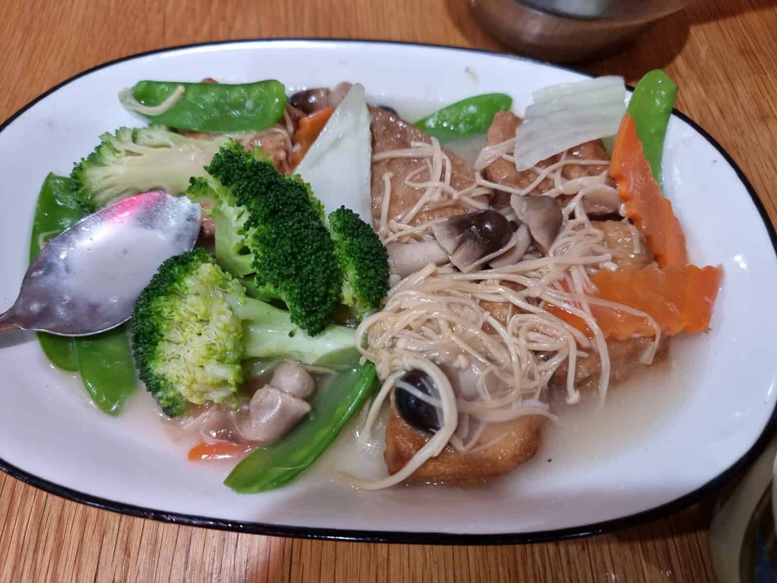 Simple stir-fried mixed vegetable side dish called a Vegetarian Lovers Dream from Taste Good Restaurant