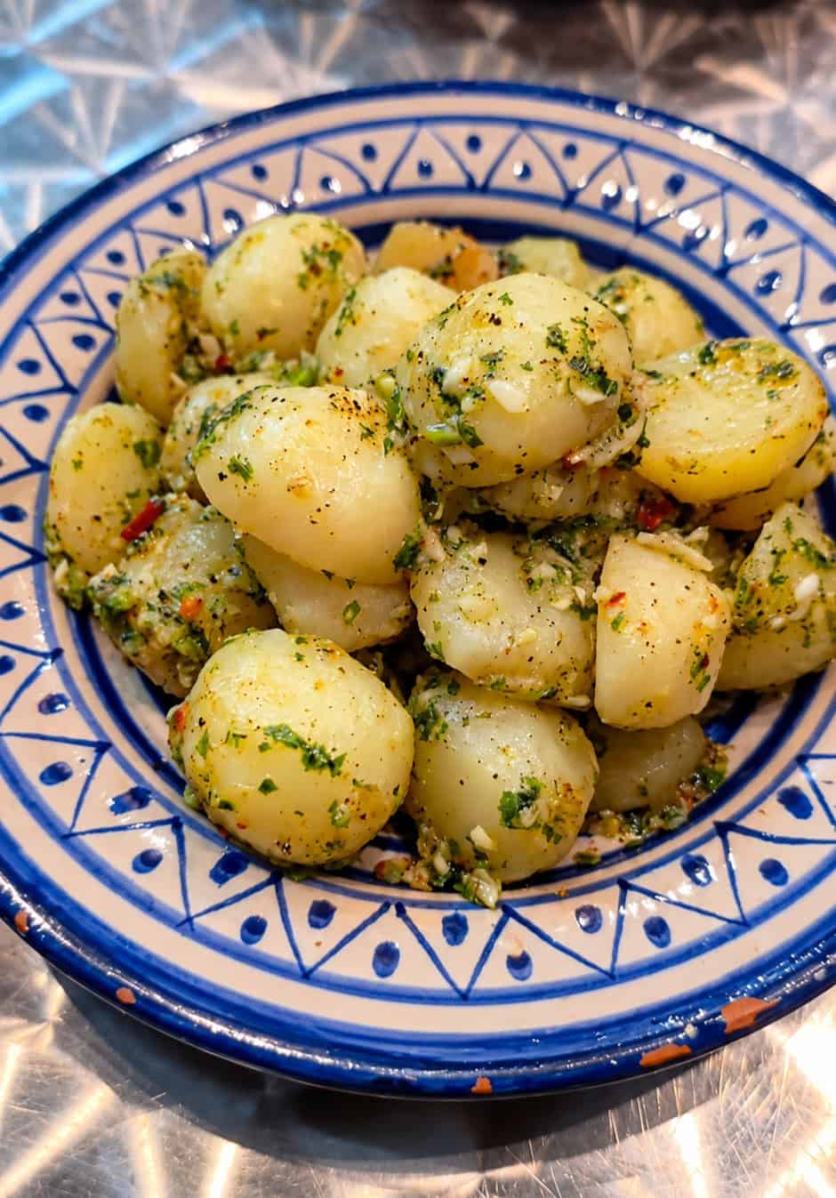 Moroccan potatoes seasoned with herbs and spices at Moroccan Bites by Siham